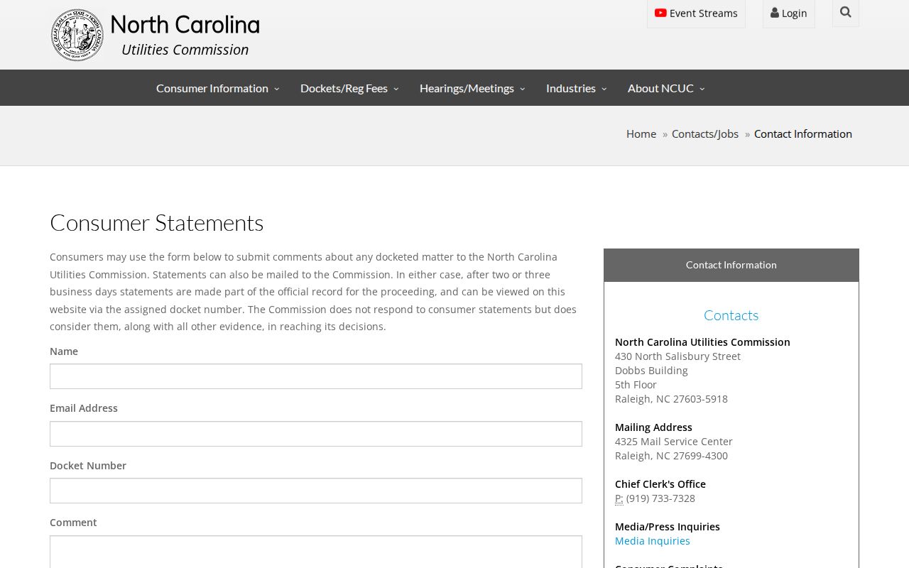 North Carolina phone directory contact and complaint numbers at the Utilities Commission